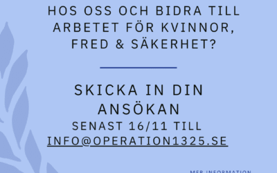Operation 1325 söker en praktikant för våren 2026